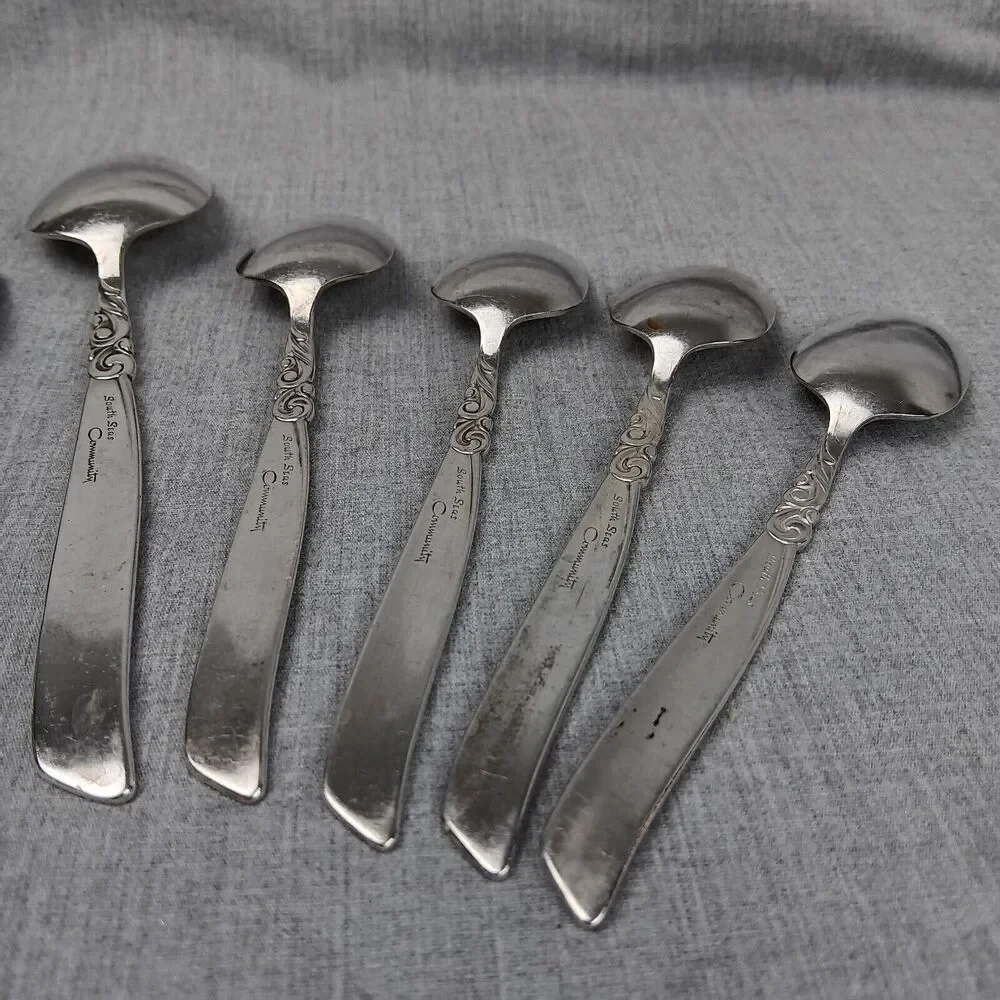 Community South Seas 8 Spoon Lot Mid Century Modern Replacements Pieces Bon Bon